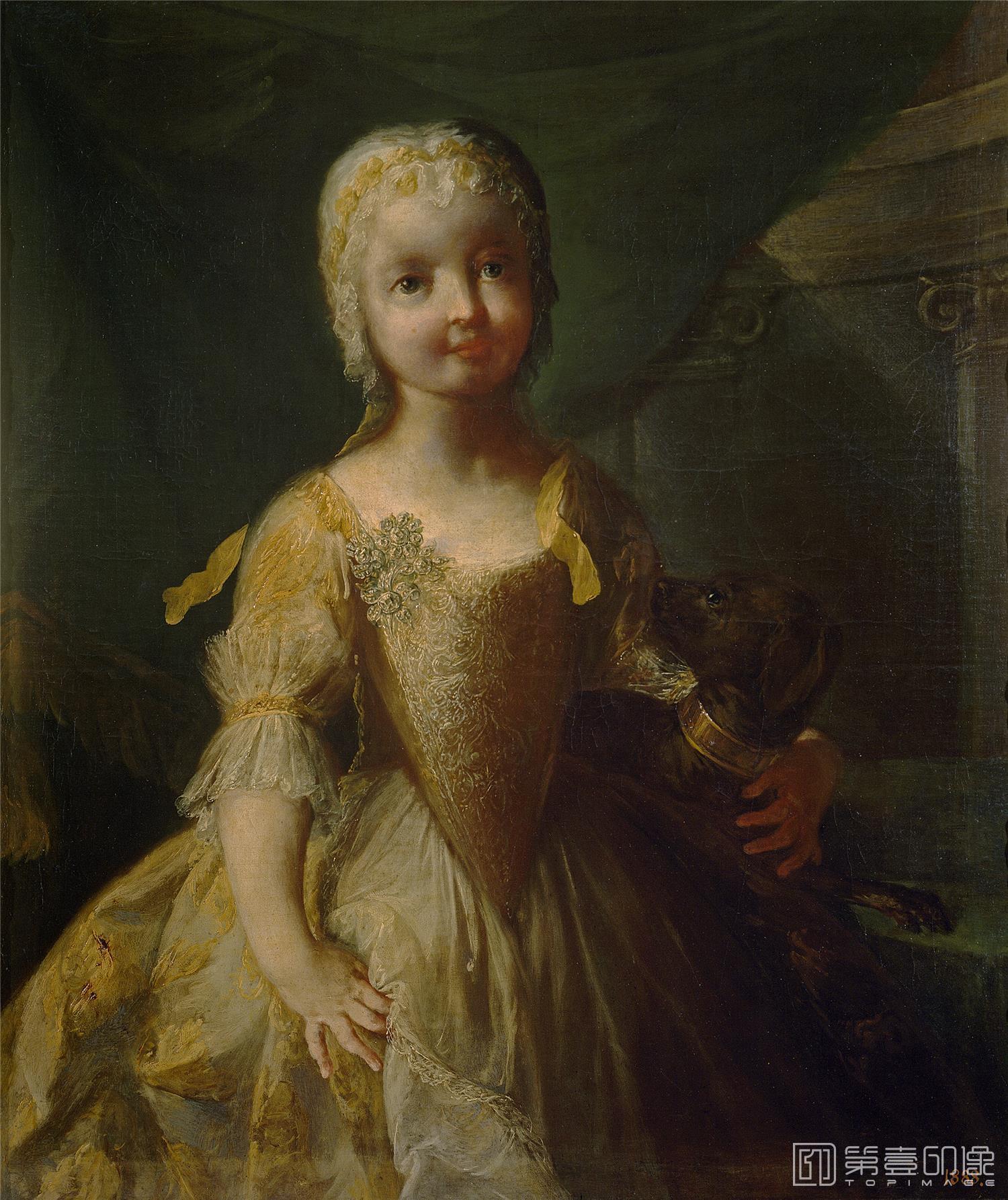 油画-西班牙普拉多美术馆油画藏画-Solimena, Francesco-María Isabel de Borbón y Sajonia, infanta de Nápoles-2580